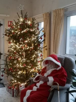 Our resident Santa, caught napping!