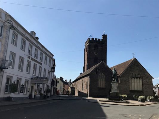 Brecon Town Centre and St Mary's Church